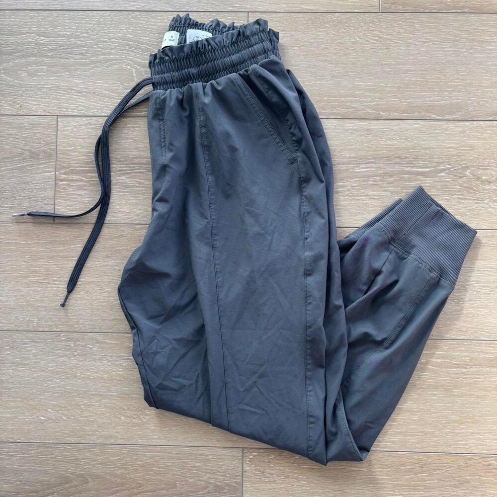 Abercrombie & Fitch Gray High Elastic Drawstring Waist Jogger Pants Sz Small